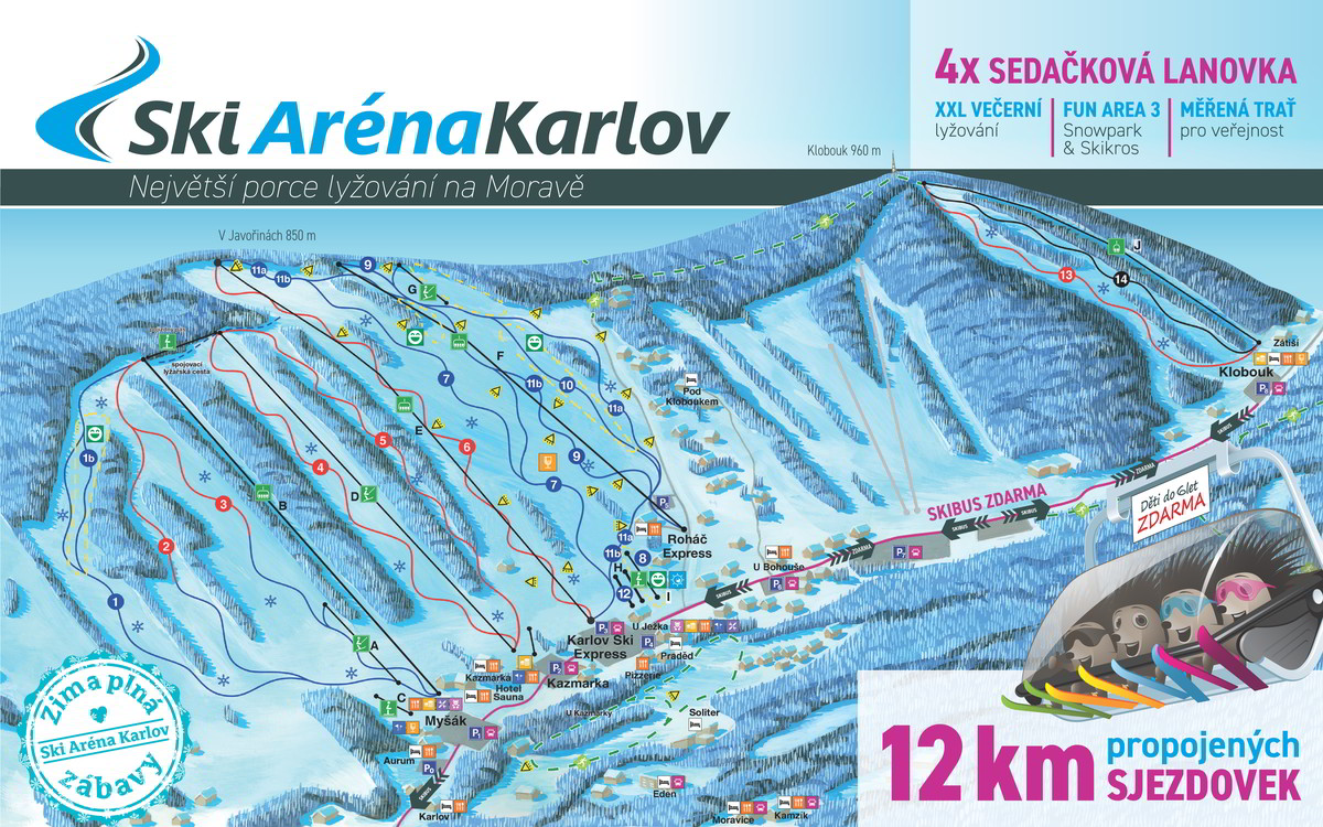 Jazda na nartach w Karlovie pod Pradědem
